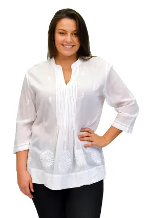 La Cera Plus Size Pleated Blouse