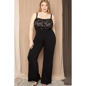 Lace Bust Plus Size Jumpsuit