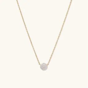 Large Pavé Diamond Round Necklace