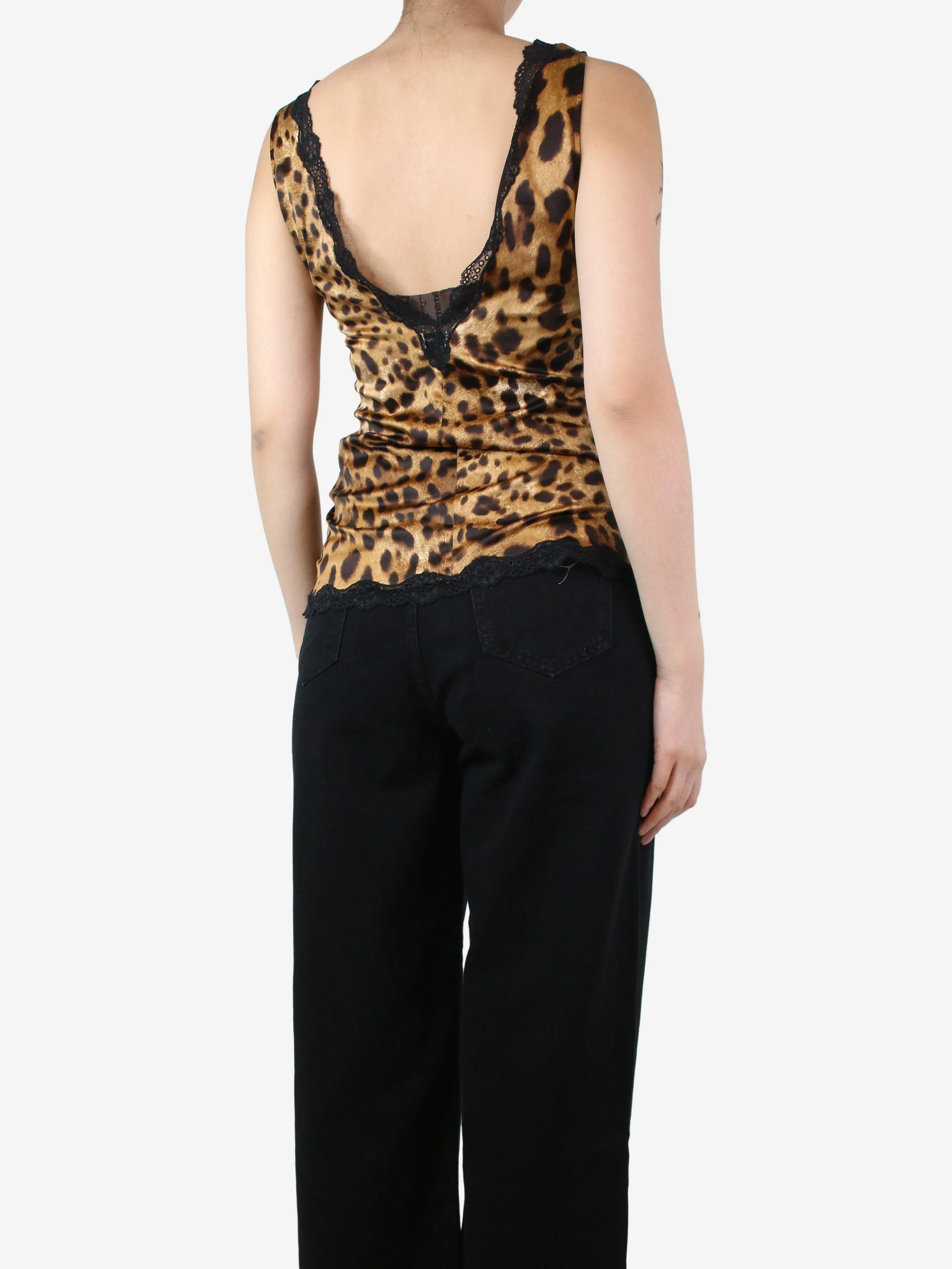 Leopard print sleeveless leopard print cami top - size S