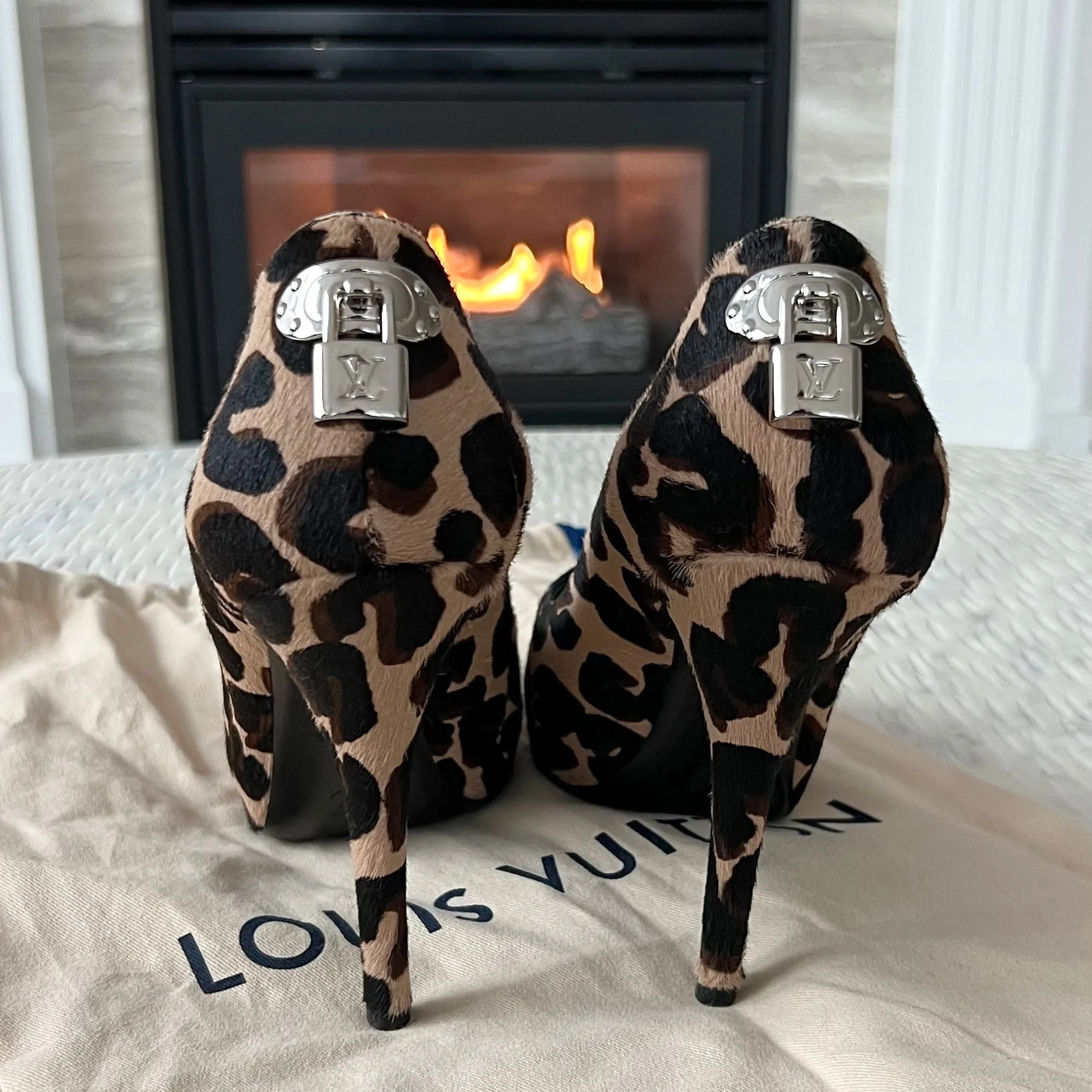 Louis Vuitton Leopard Lock Heels