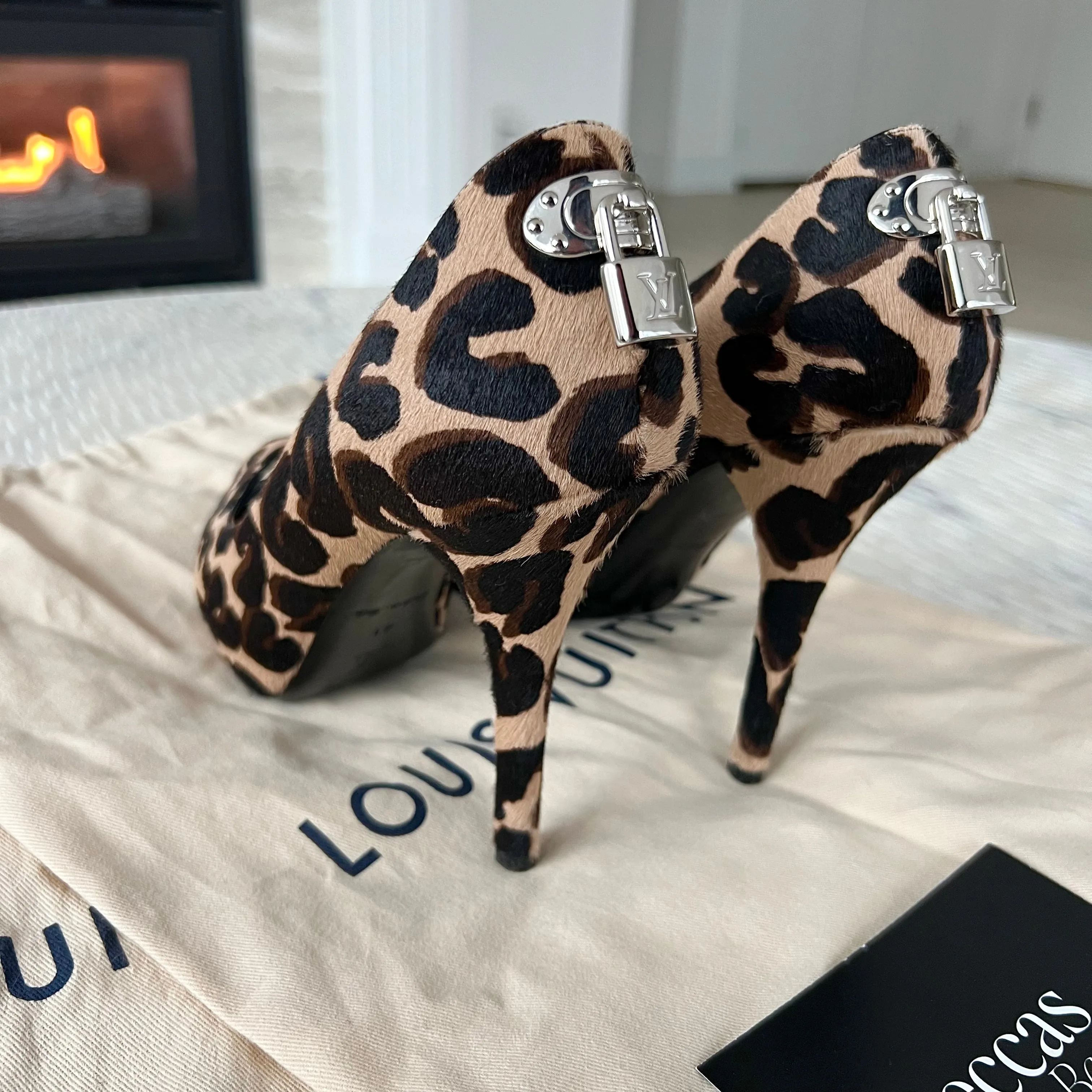 Louis Vuitton Leopard Lock Heels