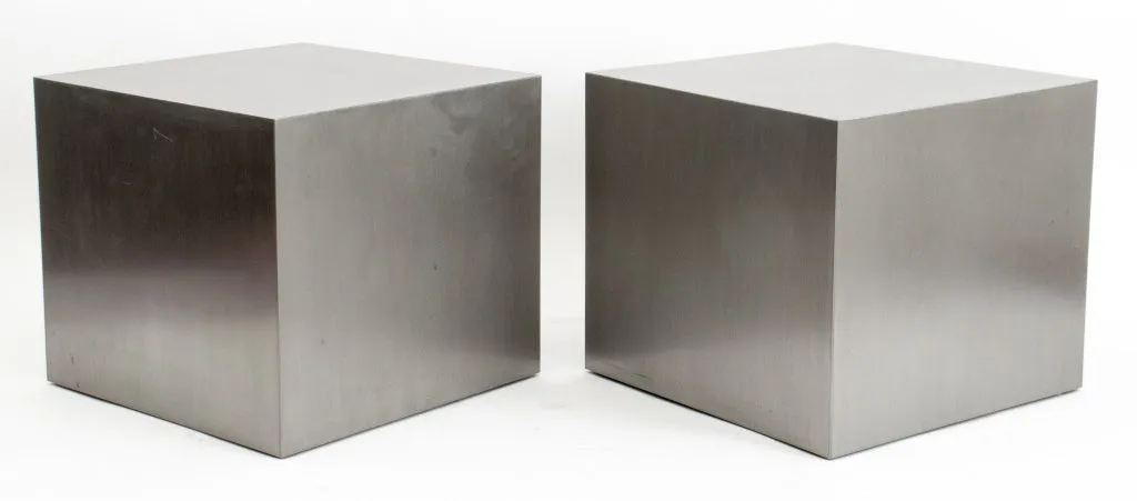 Maria Pergay Mesa Cube Tables, Pair