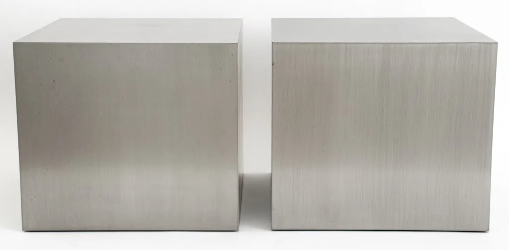 Maria Pergay Mesa Cube Tables, Pair