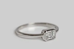 Minimal Emerald Cut Diamond Engagement Ring