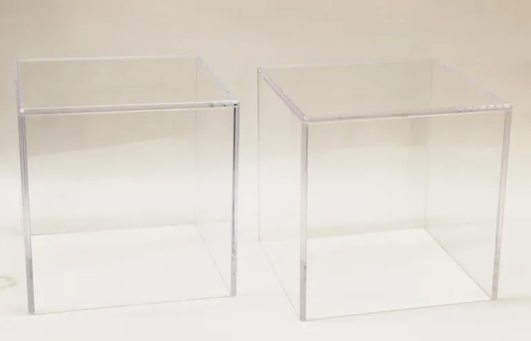 Modern Acrylic Display Pedestal Cubes or Side Tables