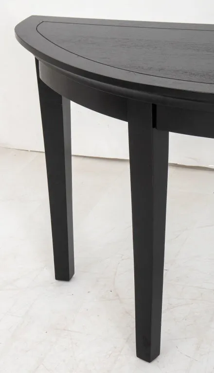 Modern Ebonized Wood Demilune Table