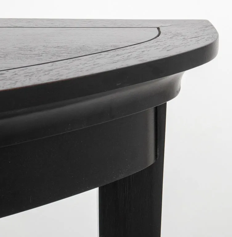 Modern Ebonized Wood Demilune Table