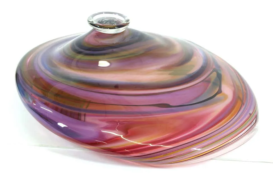 Modern Studio Art Glass Sculptural Bowl