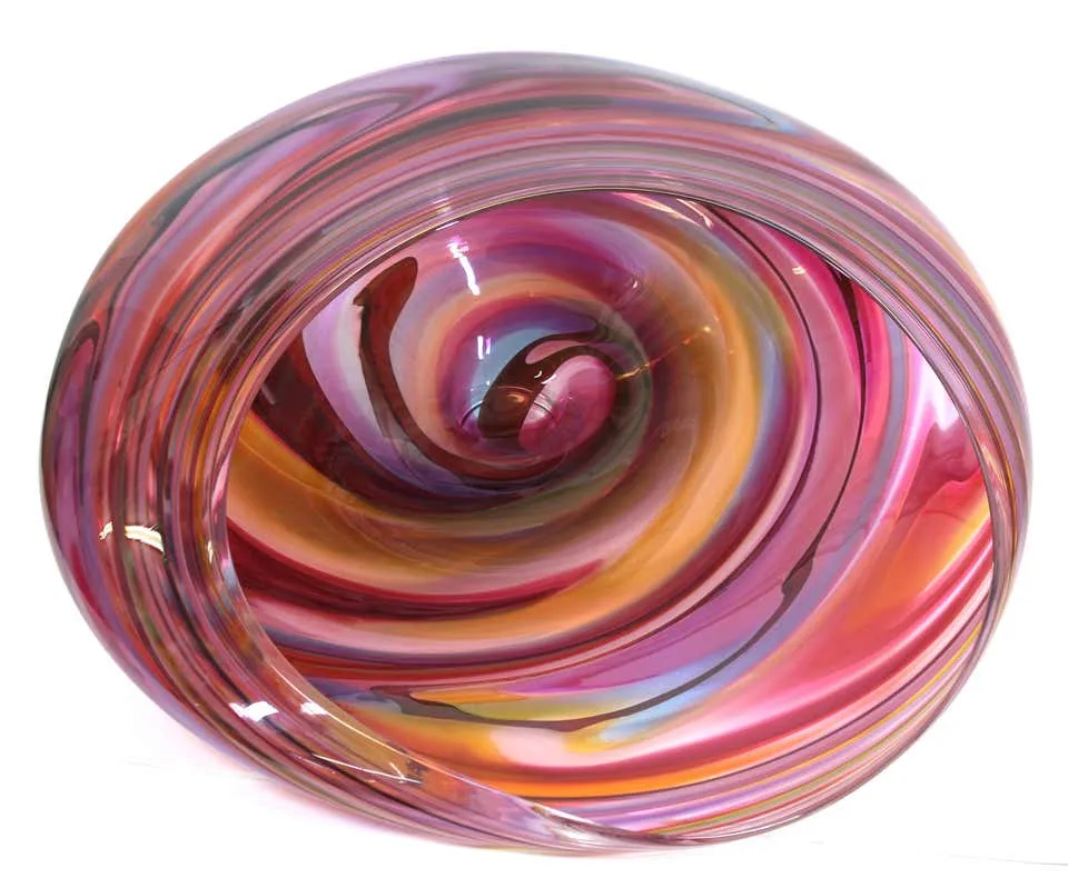 Modern Studio Art Glass Sculptural Bowl