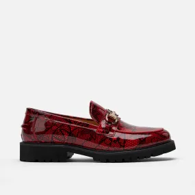 Ms. Boulevard Red Patent Leather Bit Loafers