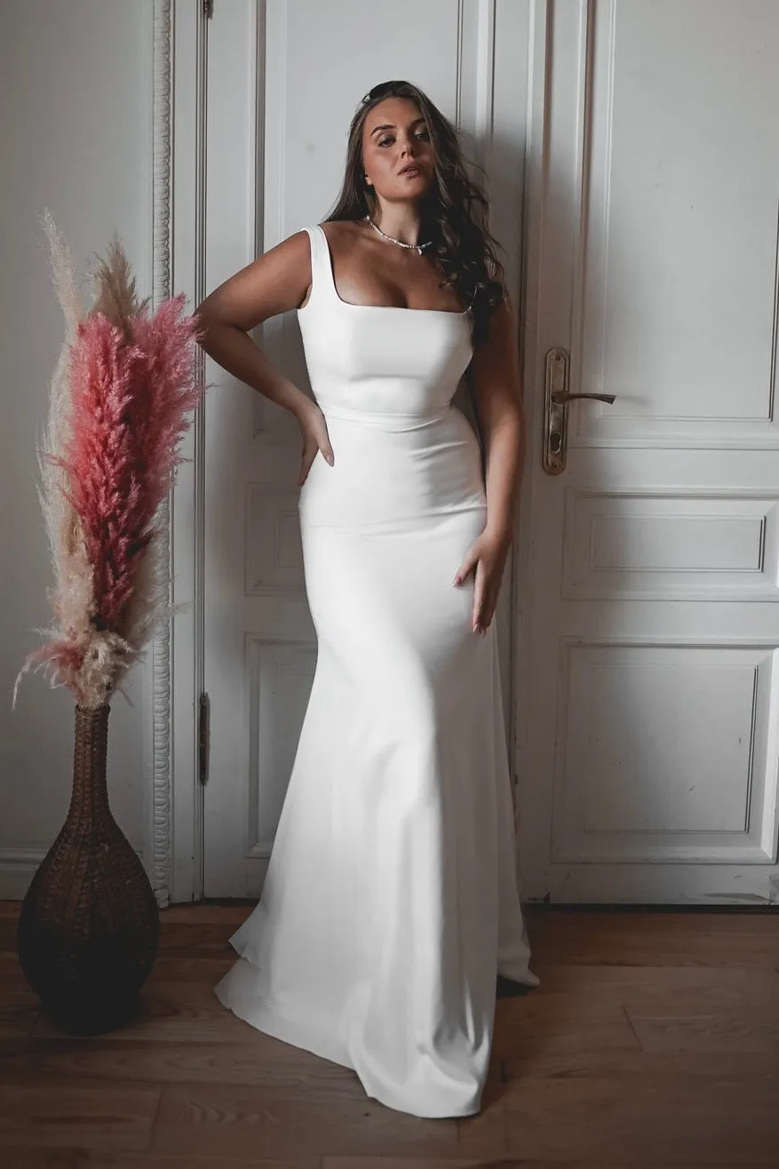 Plus Size Crepe Wedding Dress Jessica