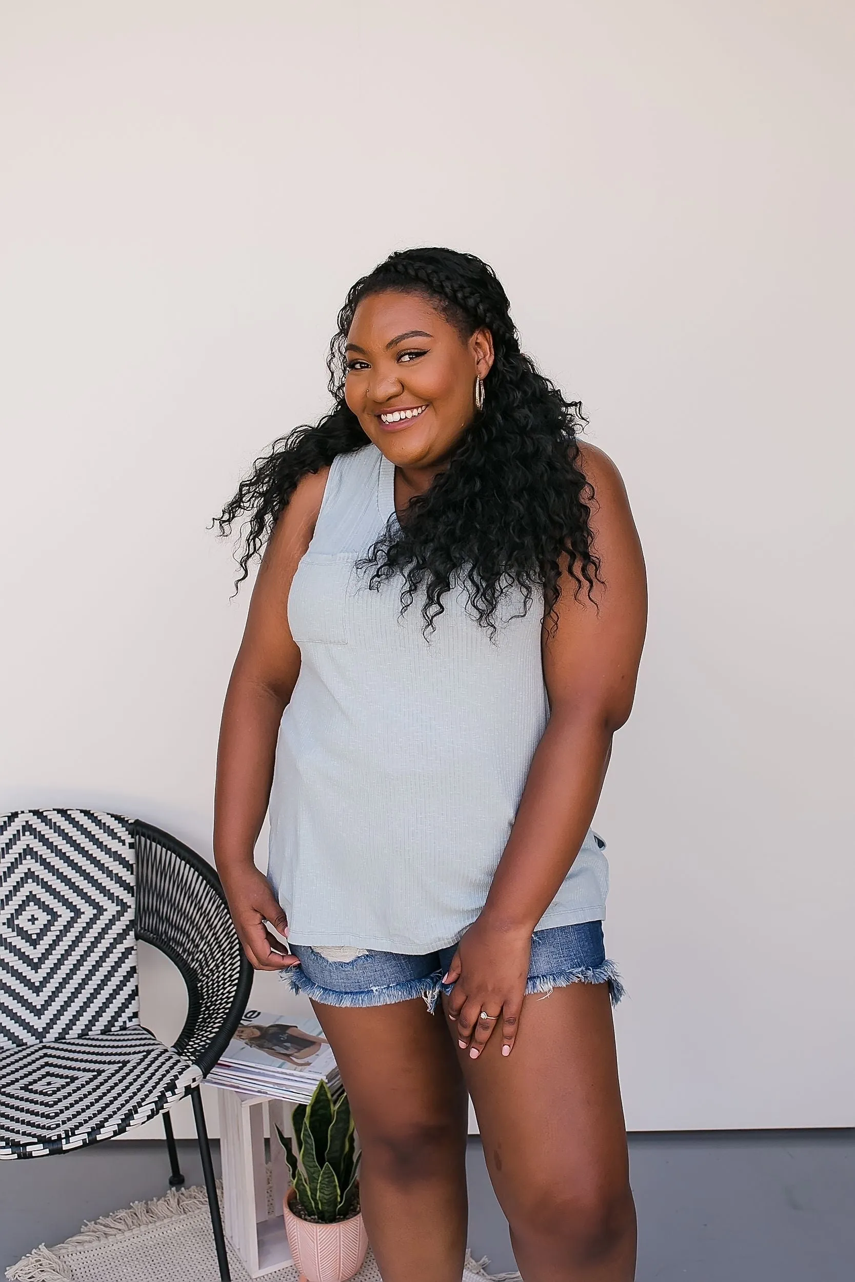 PLUS SIZE Feeling Free Ribbed Tank Top