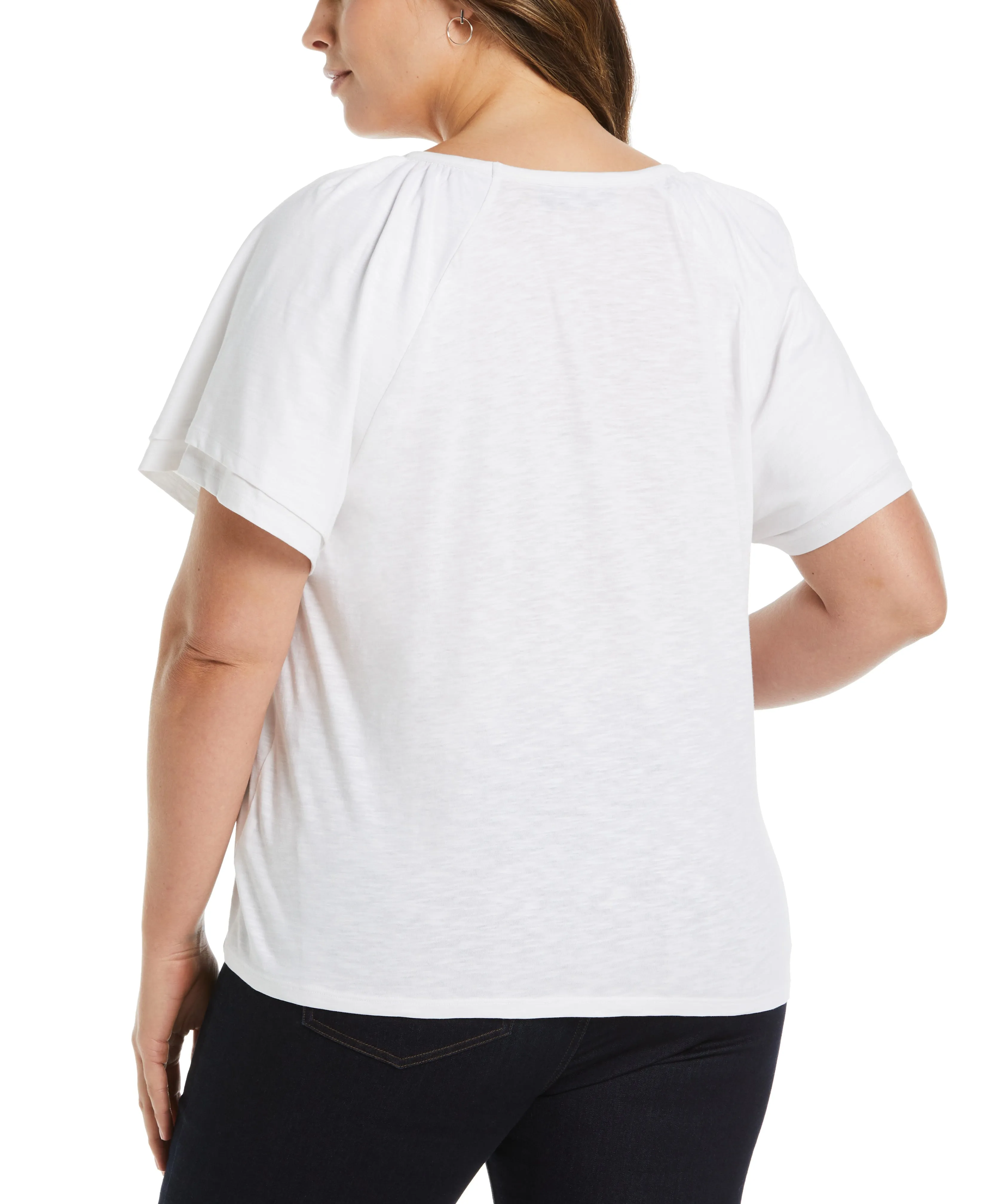 Plus Size Flutter Raglan Sleeve Tee