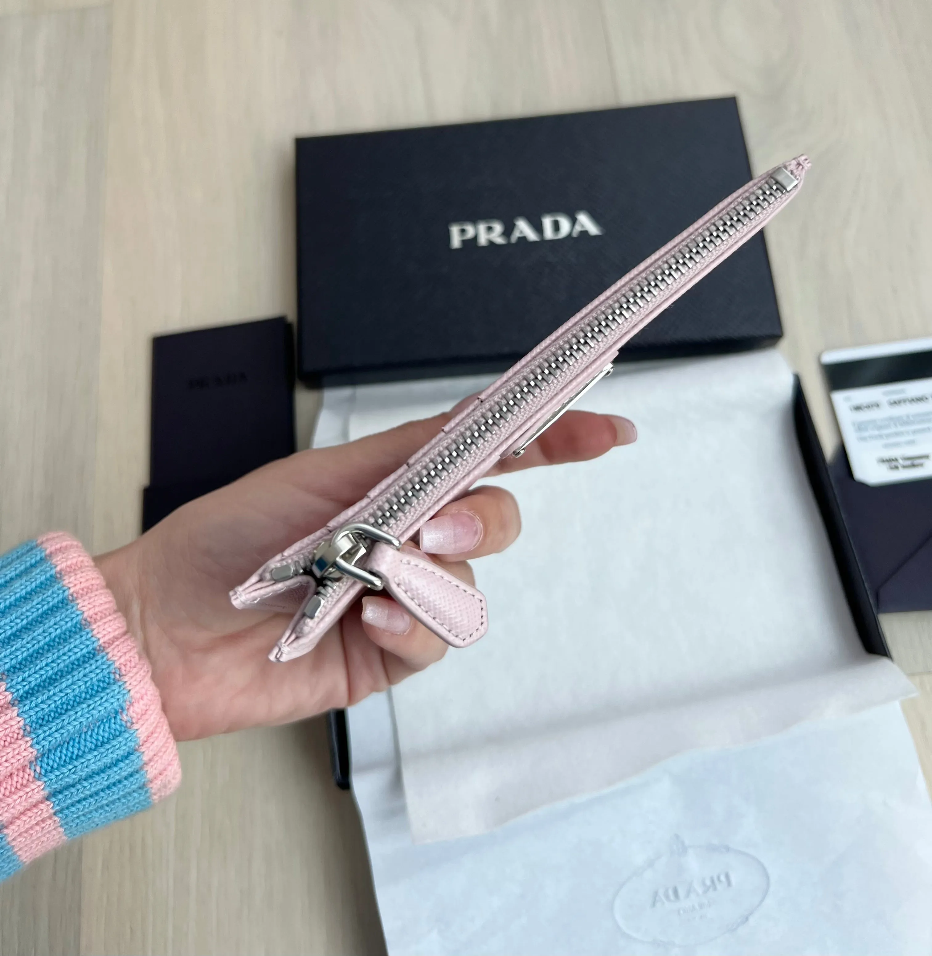 Prada Saffiano Card Holder Zip