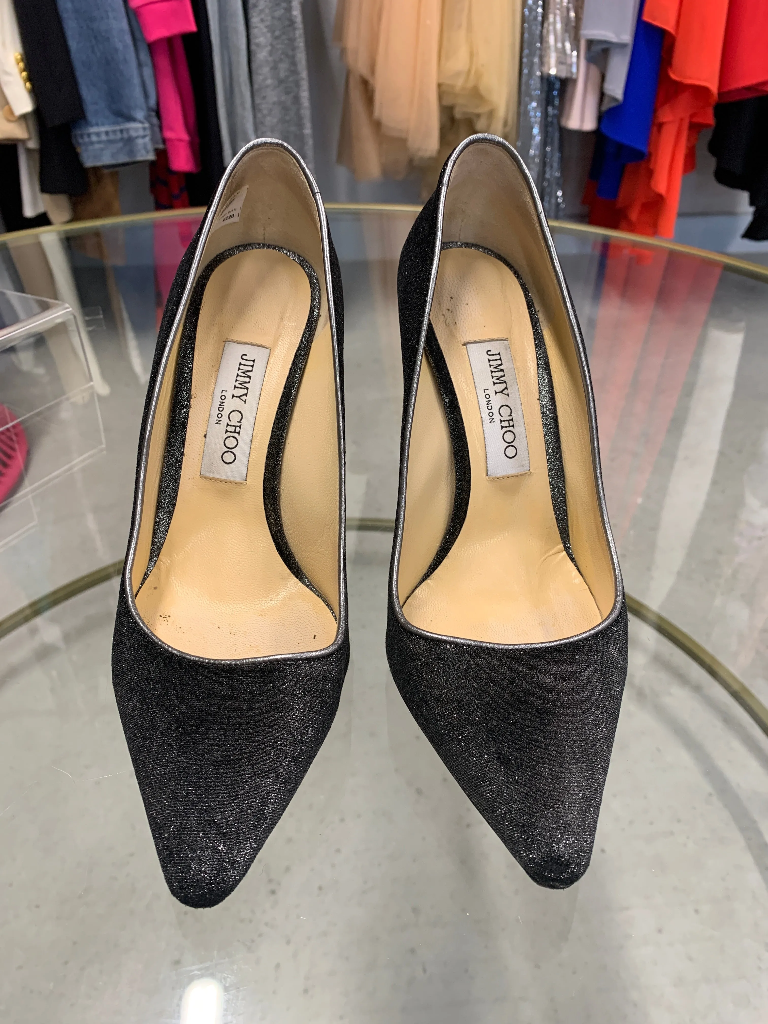 Prada silver velvet Pumps 38.5