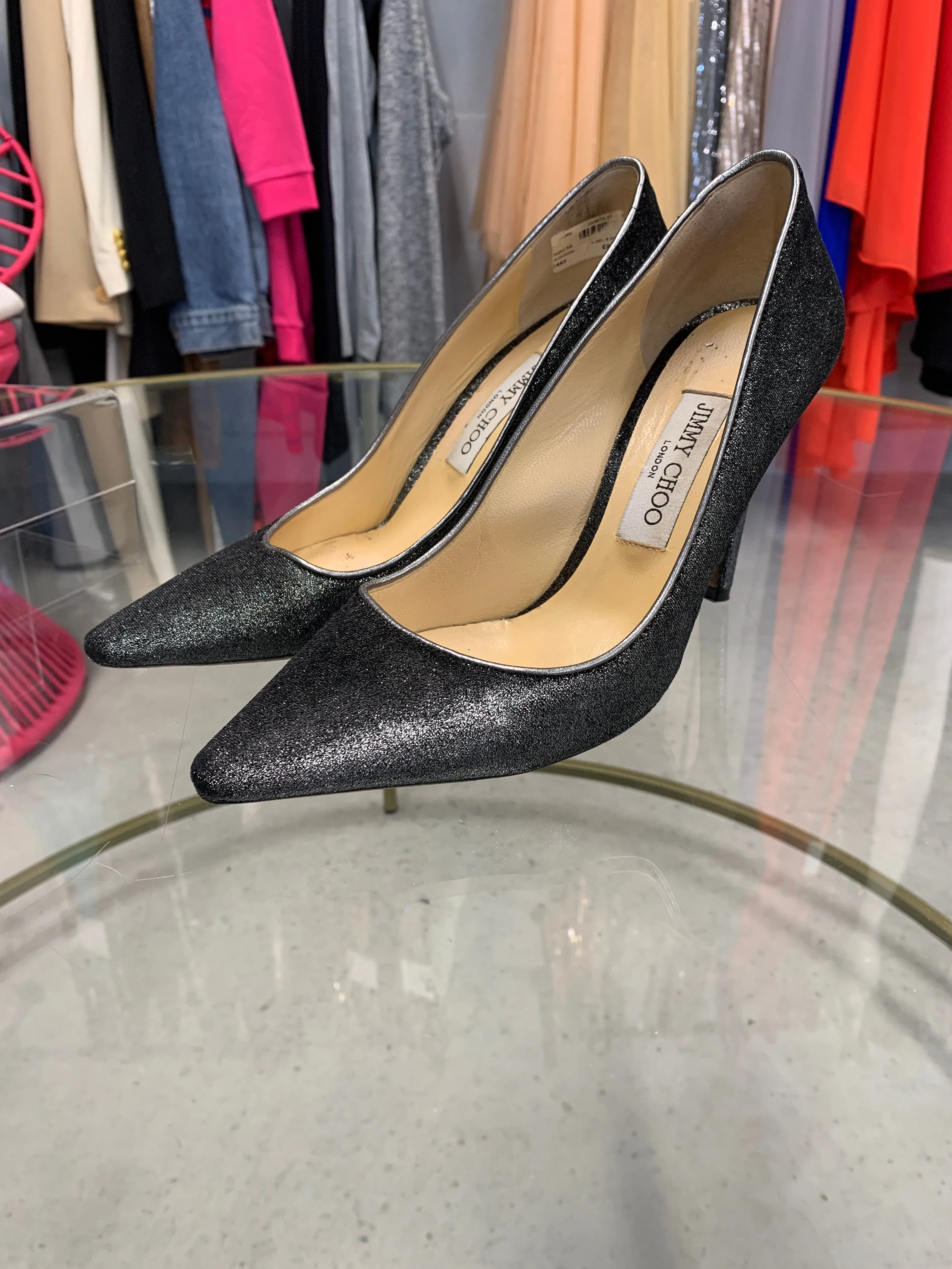 Prada silver velvet Pumps 38.5