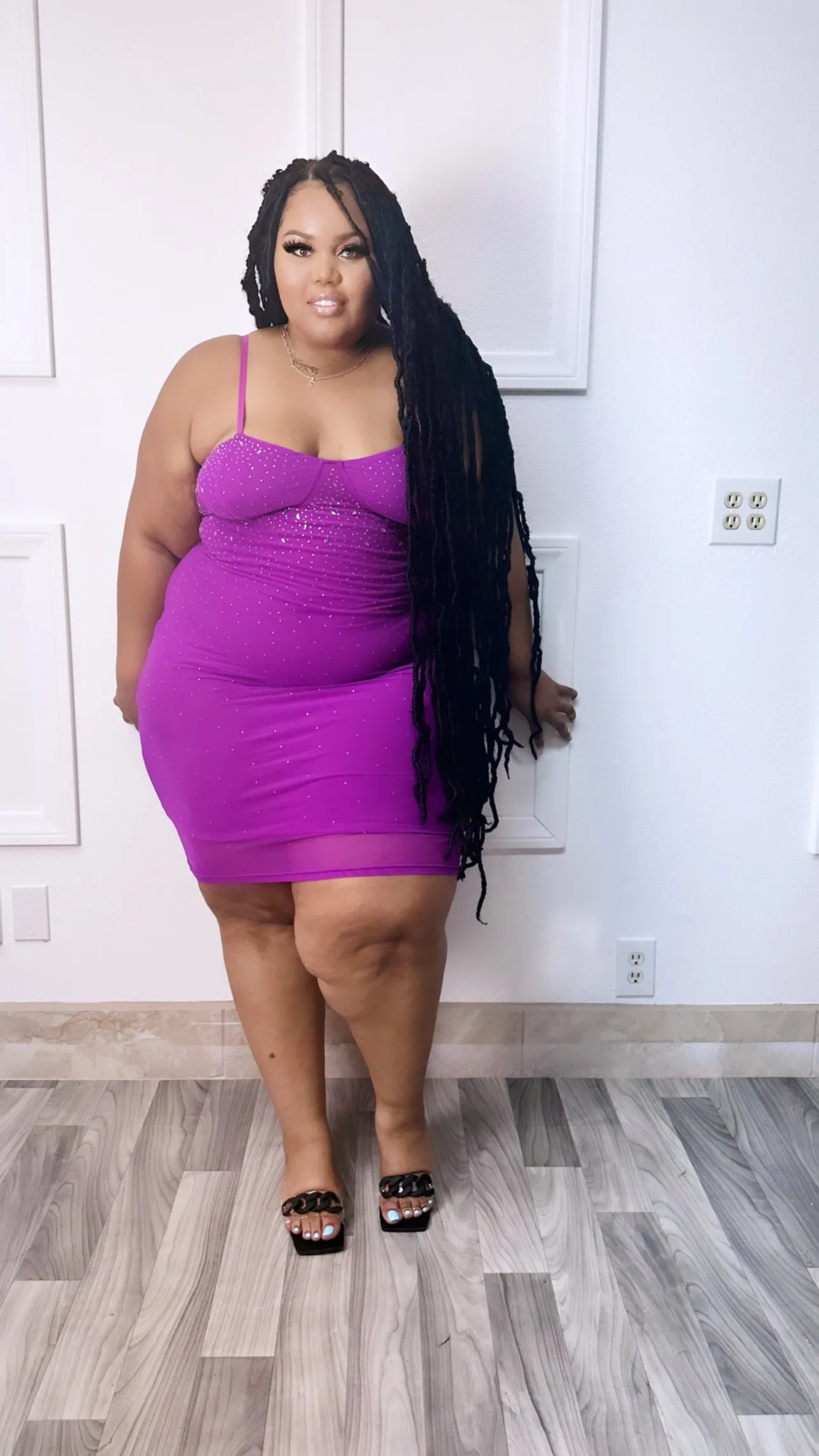 Purple Diamond plus size Bodycon Dress