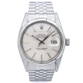 Rolex Datejust Linen Dial Men's Steel Automatic Wristwatch Ref. 16014