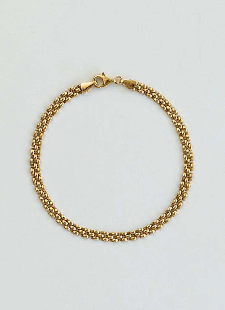 Sady rolex 3mm chain bracelet 14k gold