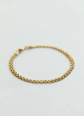 Sady rolex 3mm chain bracelet 14k gold