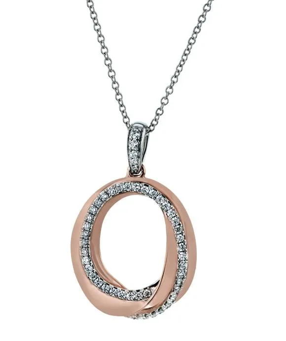 Simon G. - 18K White and Rose Gold Diamond Pendant