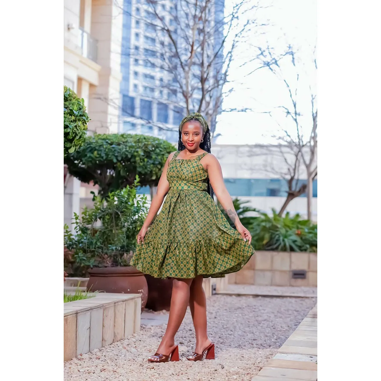 Sleeveless Mini Ankara Dress