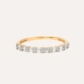 Stackable Baguette Ring in 14k Gold over Sterling Silver