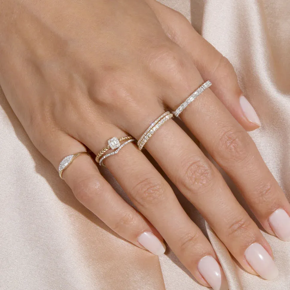 Stackable Baguette Ring in 14k Gold over Sterling Silver