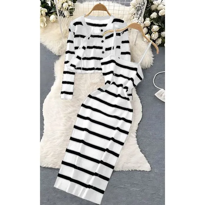 Striped Knitted 2 Piece Set