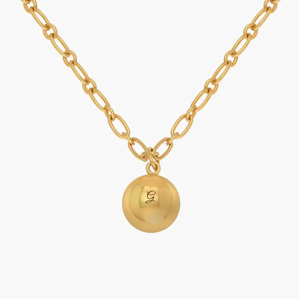 Superball Name Necklace in 14K Gold over Sterling Silver