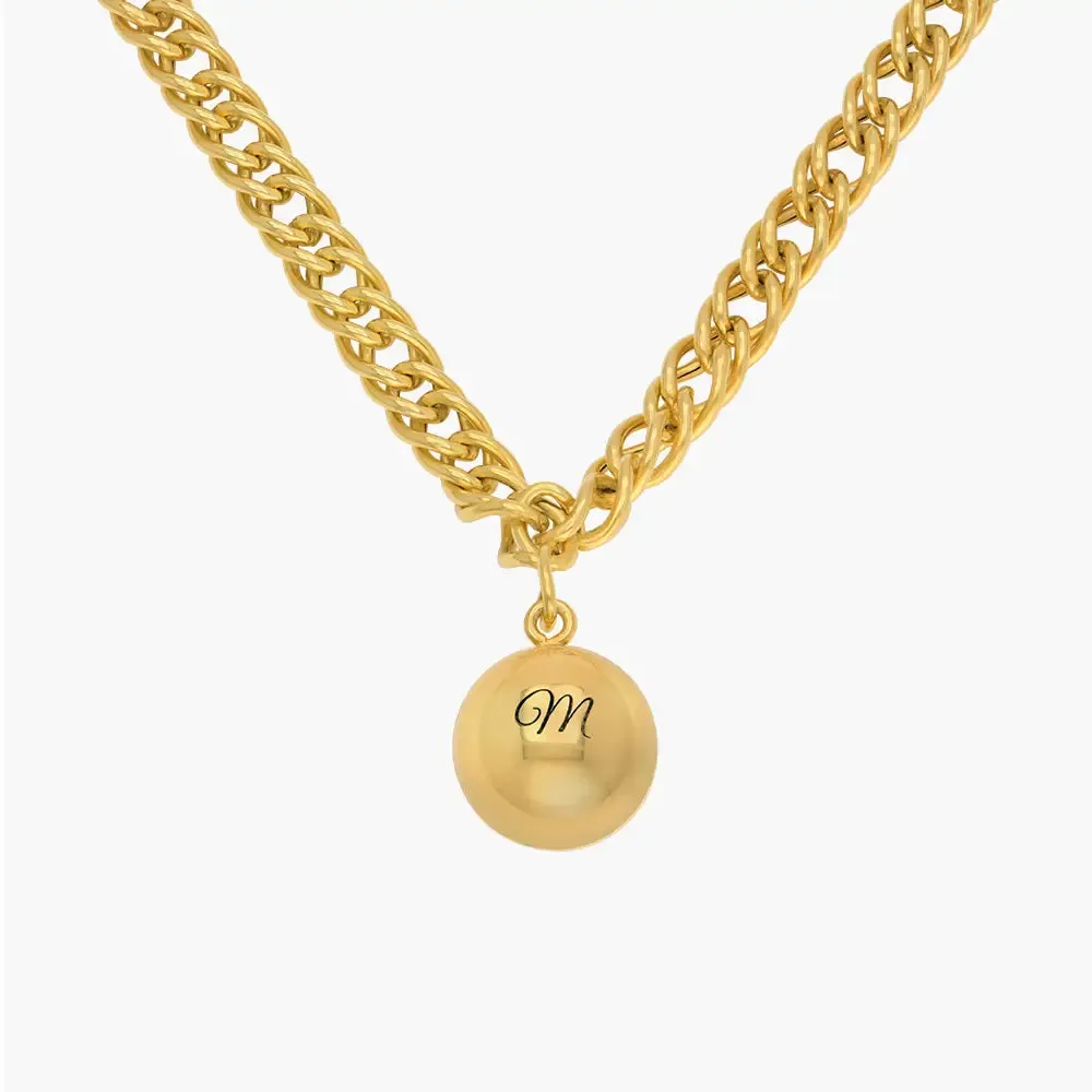 Superball Name Necklace in 14K Gold over Sterling Silver