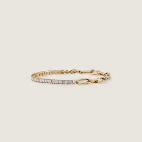 Tennis Link Bracelet in 14k Gold over Sterling Silver