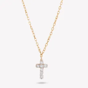 Tiny Diamond Cross Necklace