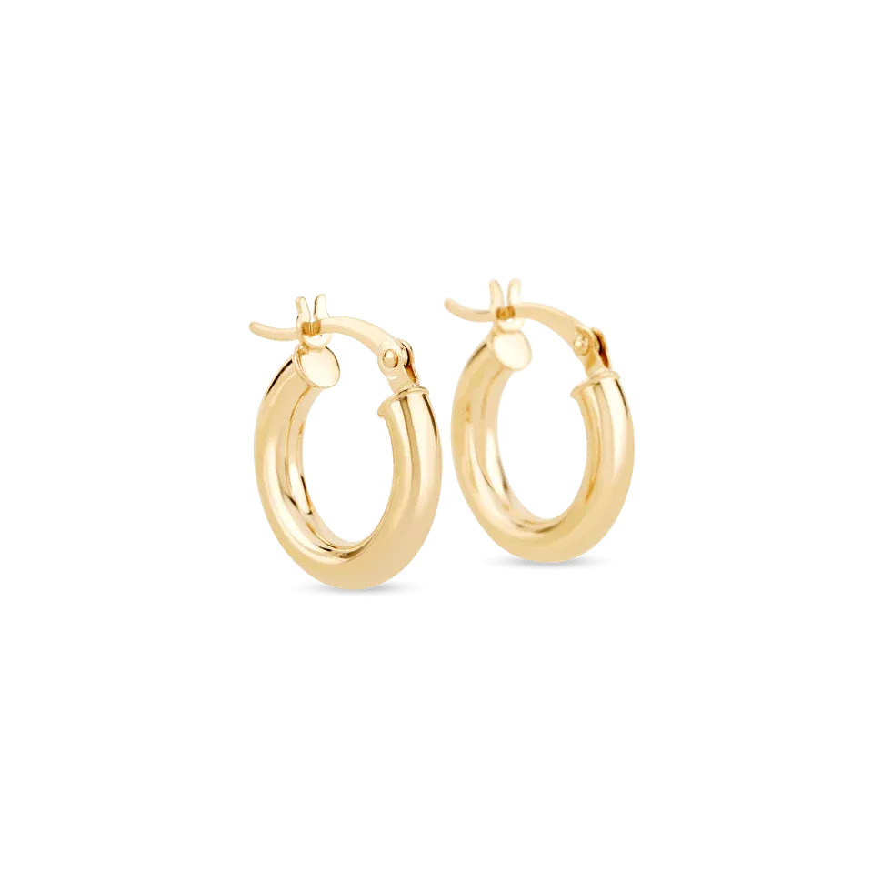 Tube Hoop Earrings in 14K Gold Over Sterling Silver