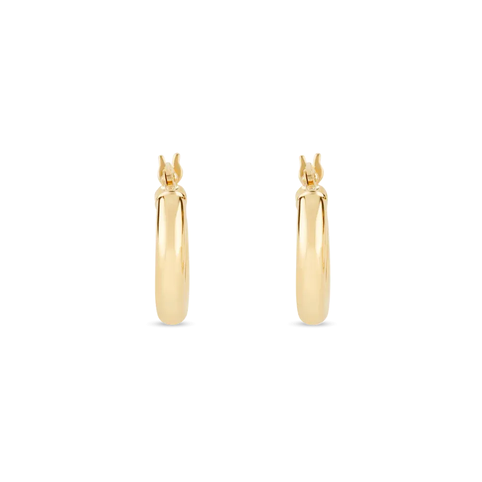 Tube Hoop Earrings in 14K Gold Over Sterling Silver