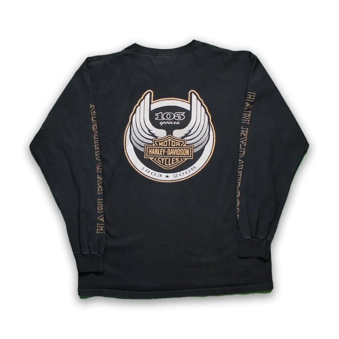 Vintage '08 Harley Davidson 105 Year Anniversary Long Sleeve