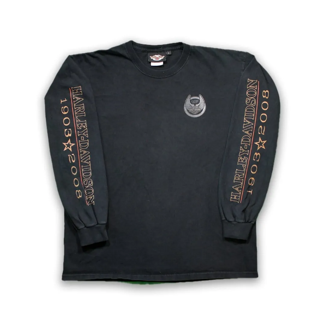 Vintage '08 Harley Davidson 105 Year Anniversary Long Sleeve