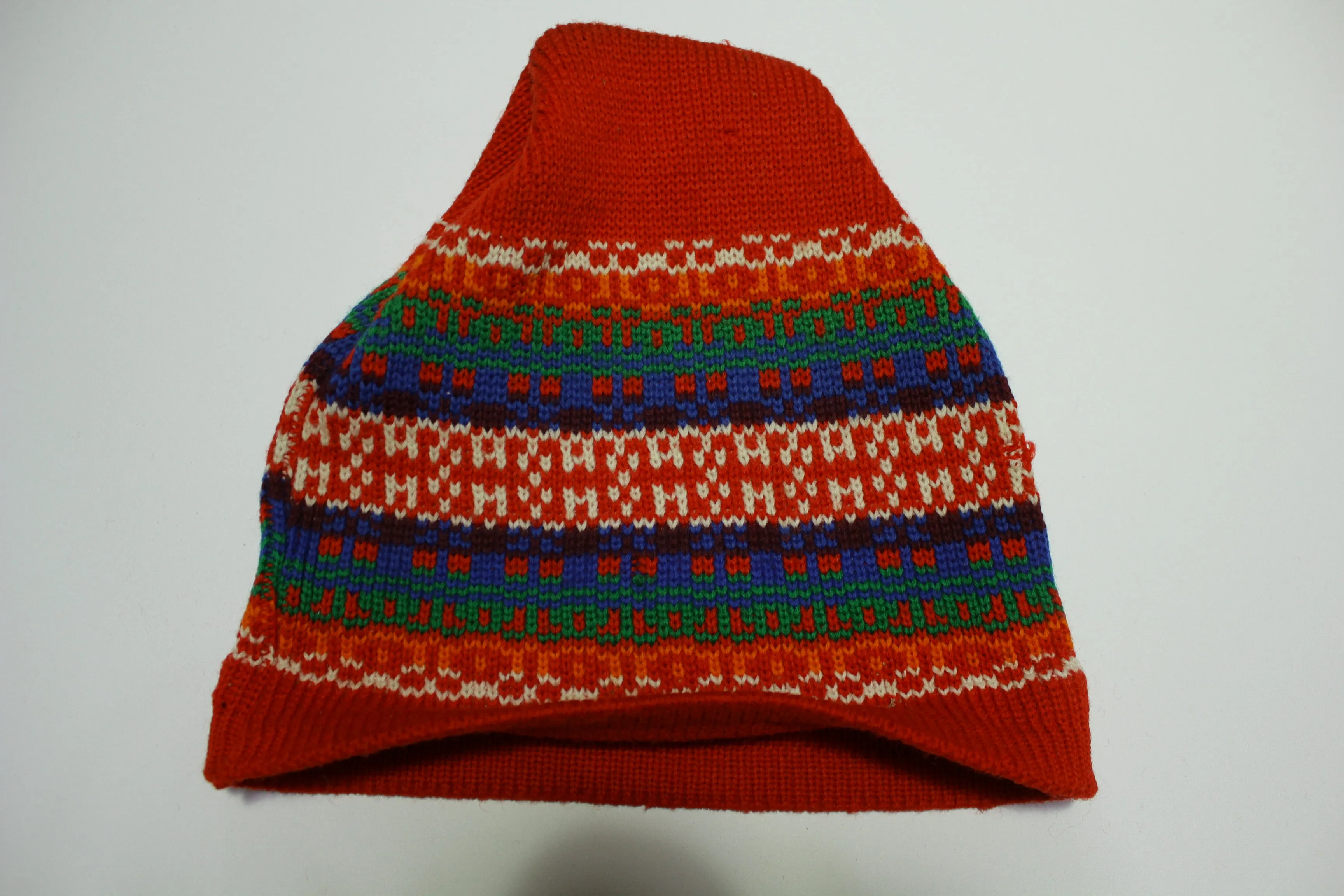 Wigwam Mills Pure Virgin Wool Knit Stocking Snow Cap Hat Beanie Vintage 1970's 1960's