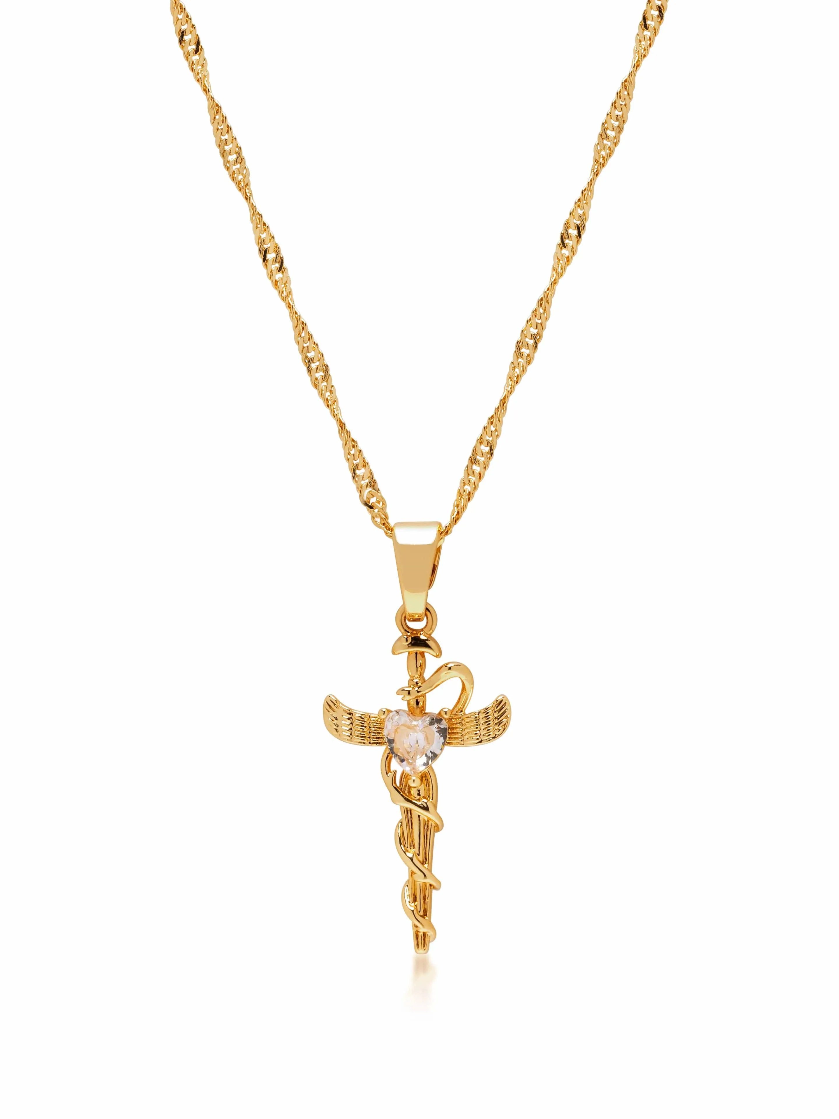 Women's Caduceus Pendant Necklace