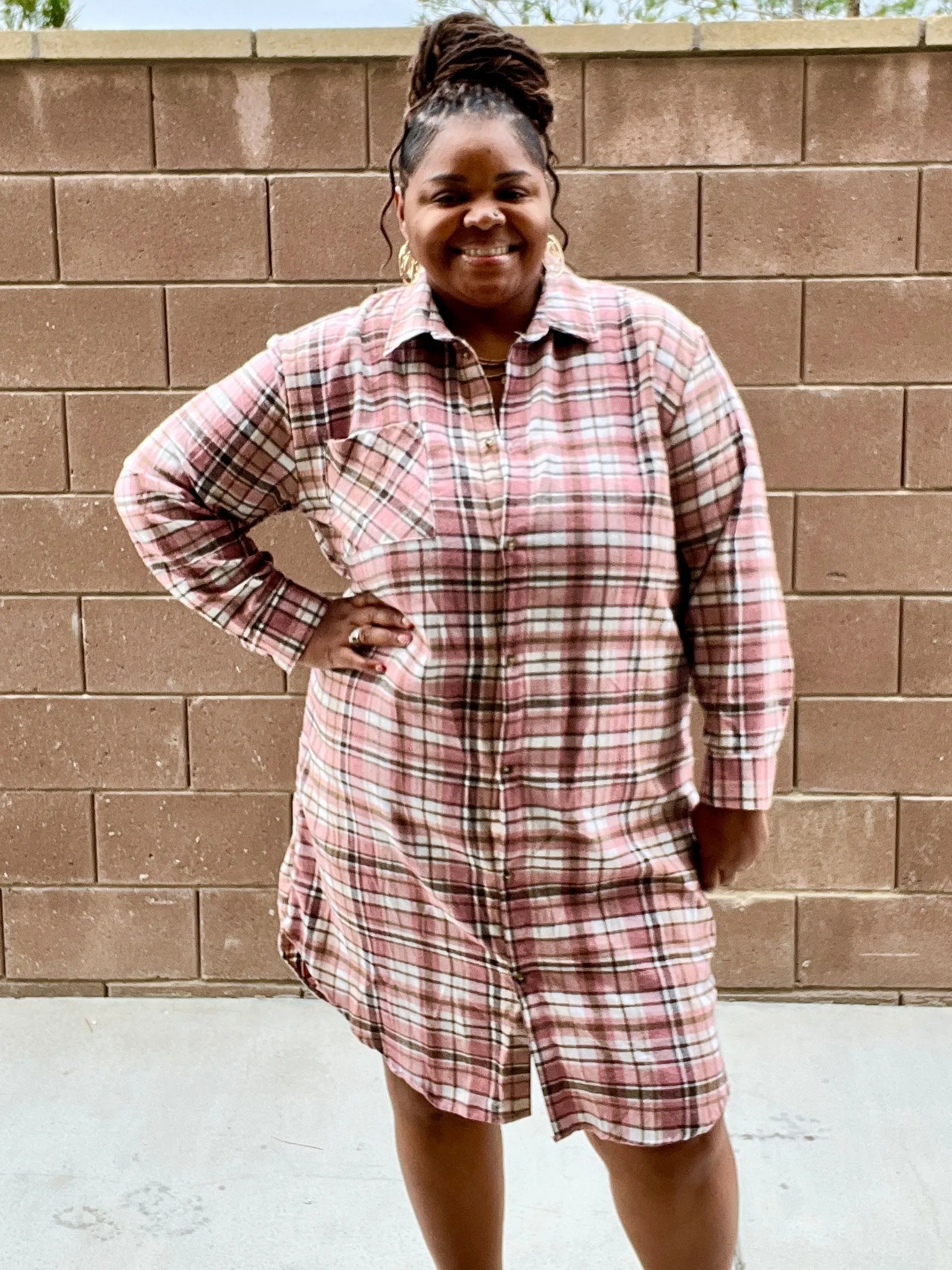 Women’s Plus Size Plaid Duster/Dress