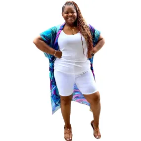 Women's Plus Size White Bermuda Shorts